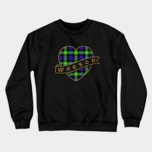 The WATSON Family Tartan Retro Heart & Ribbon Insignia Crewneck Sweatshirt